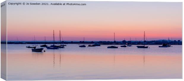 Panoramic sunset view, Mersea island Canvas Print by Jo Sowden