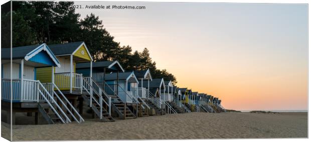 Wells Beach Huts (8 Canvas Print by Jo Sowden