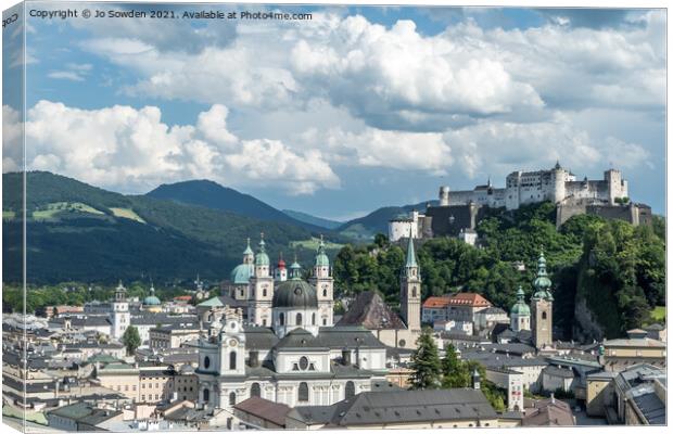 View of Salzburg Canvas Print by Jo Sowden