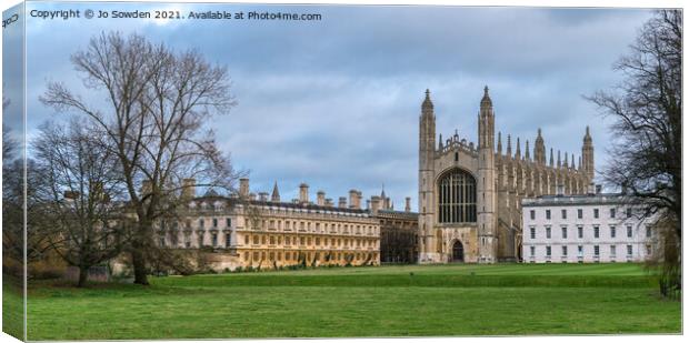 Kings College, Cambridge Canvas Print by Jo Sowden