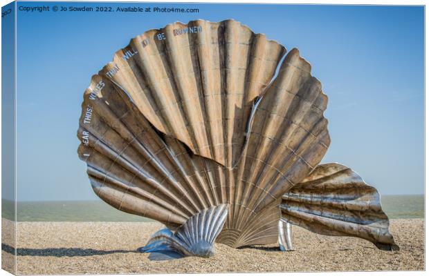 Aldeburgh Sculpture of Scallop shell suffolk coast Canvas Print by Jo Sowden