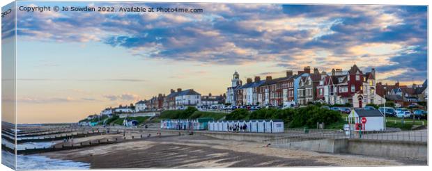 A Sunset Encounter in Serene Southwold Canvas Print by Jo Sowden