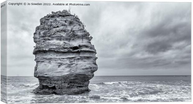 Sea Stack at Ladram Bay Canvas Print by Jo Sowden