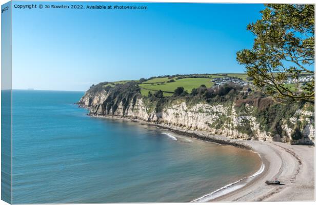 Beer Beach, Devon Canvas Print by Jo Sowden