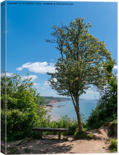 Sidmouth from Peak Hill Canvas Print by Jo Sowden