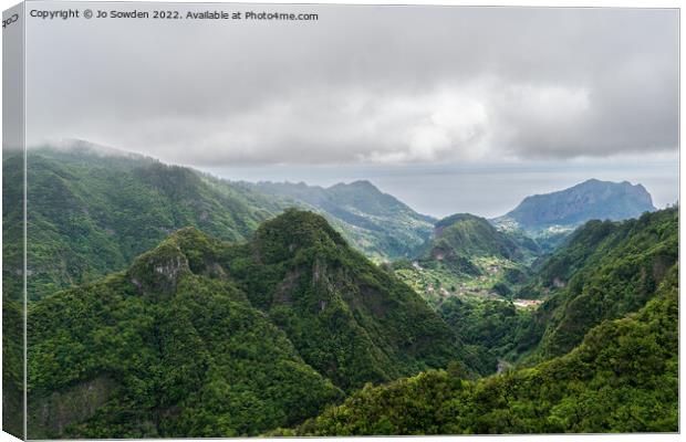 Ribeira da Metade Valley, Madeira Canvas Print by Jo Sowden