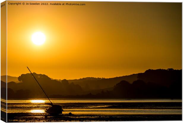 Lympstone Sunset Canvas Print by Jo Sowden