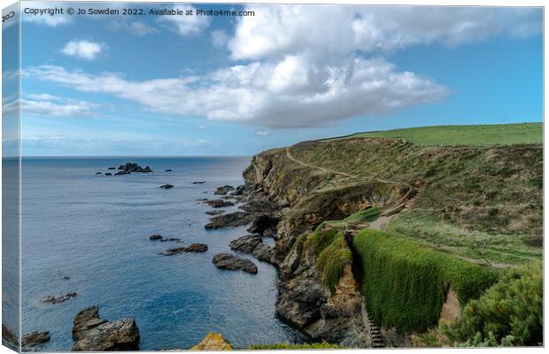 South West Coast Path, the Lizard, Cornwall Canvas Print by Jo Sowden