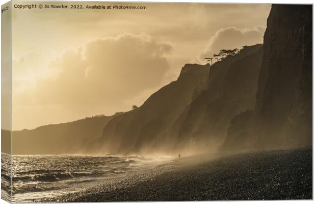 Stormy Budleigh Salterton Canvas Print by Jo Sowden