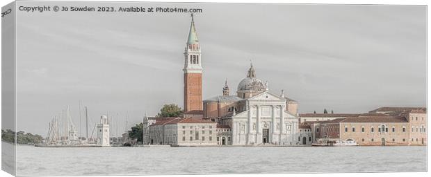 The Church of San Giorgio Maggiore, Venice Canvas Print by Jo Sowden