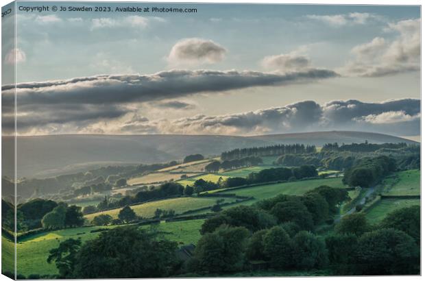 View from Hound Tor Canvas Print by Jo Sowden