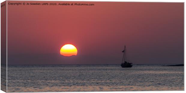 Greek Sunset, Paros Canvas Print by Jo Sowden