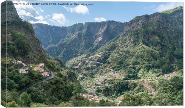 Nuns Valley, Madeira Canvas Print by Jo Sowden