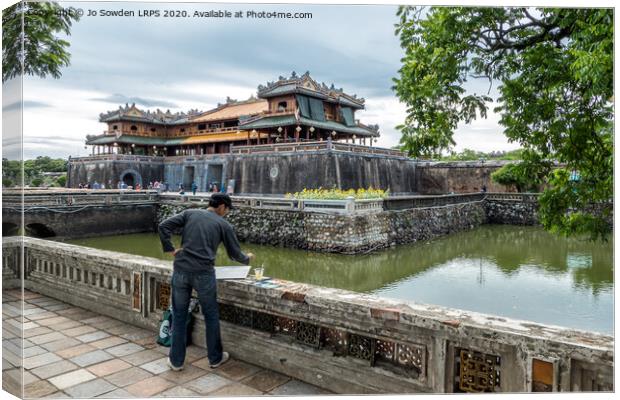 Artist at work, Imperial Citadel, Hue, Vietnam Canvas Print by Jo Sowden