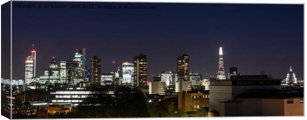 London View at Night Canvas Print by Jo Sowden