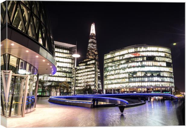 London View at Night Canvas Print by Jo Sowden