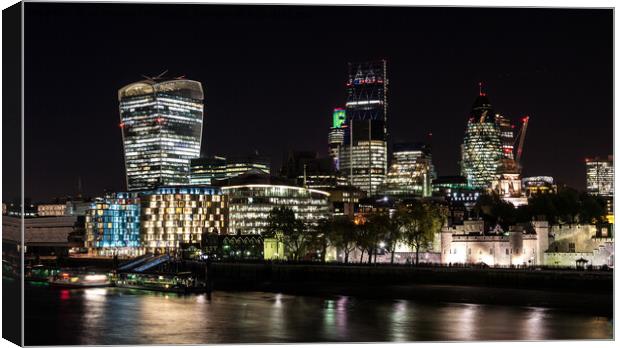 London View at Night  Canvas Print by Jo Sowden