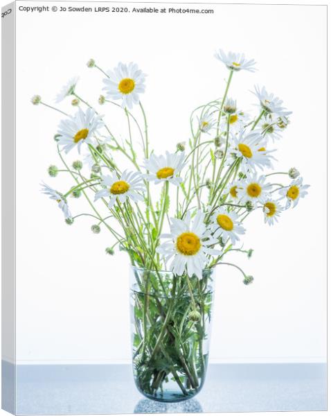 Vase of Daisies Canvas Print by Jo Sowden
