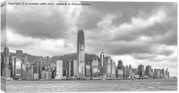 Hong Kong Skyline from Kowloon Bay Canvas Print by Jo Sowden