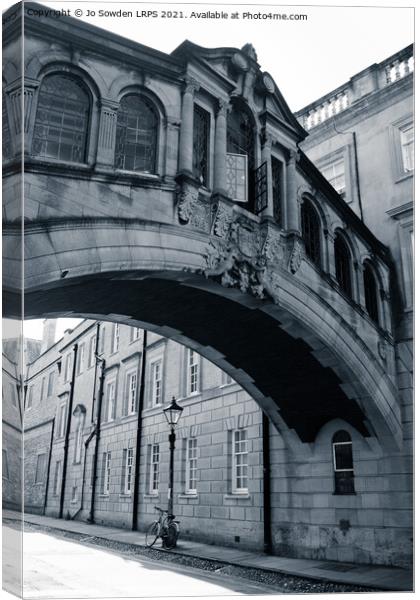 Bridge of Sighs, Oxford Canvas Print by Jo Sowden