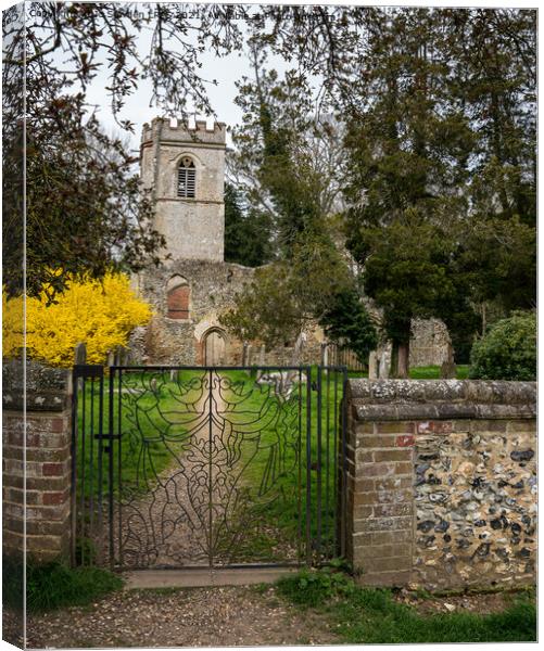 Ayot St Lawrence Church, Hertfordshire Canvas Print by Jo Sowden