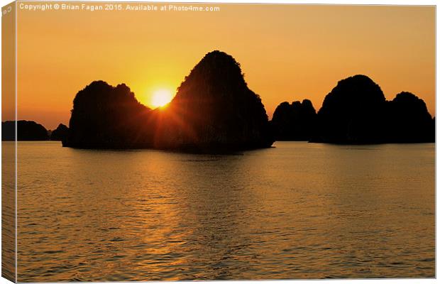  Sunset over Ha Long Bay Canvas Print by Brian Fagan