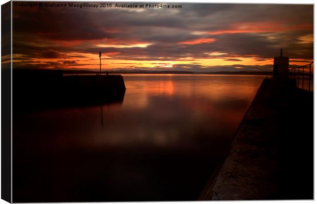  Dusk at Nairn Harbour Canvas Print by Grahame Macgillivray