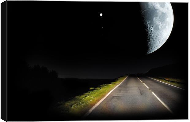 Moon and Jupiter composite Canvas Print by Owen Bromfield