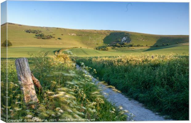 Path to Long Man of Wilmington Canvas Print by Craig Williams