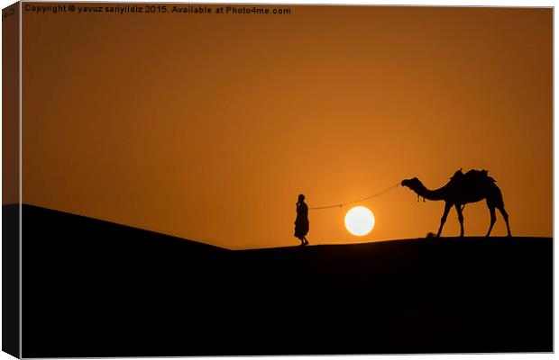  Sunset in Thar Desert Canvas Print by yavuz sariyildiz