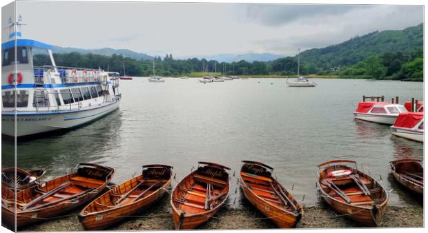 Ambleside Boats Canvas Print by Dave Leason