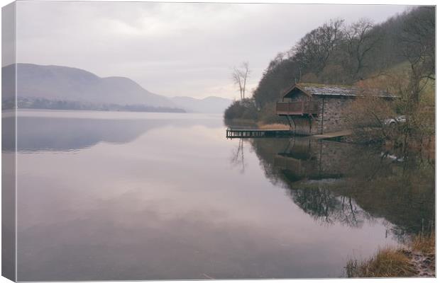 Ullswater Boat House Canvas Print by Dave Leason