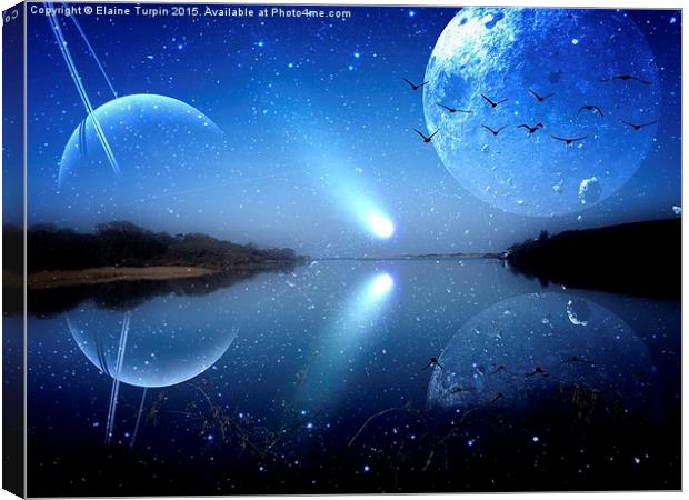  Fantasy Sky at Night Canvas Print by Elaine Turpin