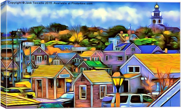  Nantucket Nestles Around the Port Canvas Print by Jack Torcello