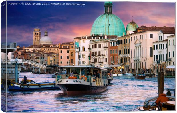 Venice The Grand Canal Canvas Print by Jack Torcello