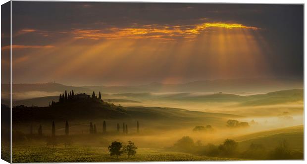  Sunrise in Val D'Orcia, Tuscany Canvas Print by Giovanni Giannandrea