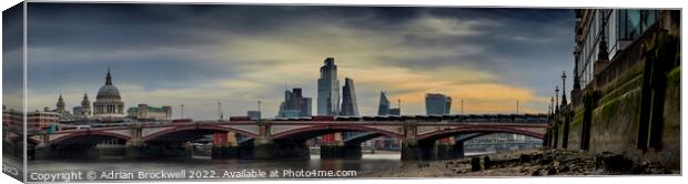 Waterloo Bridge at sunrise Canvas Print by Adrian Brockwell
