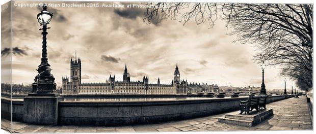 Houses of Parliament at Dusk Canvas Print by Adrian Brockwell