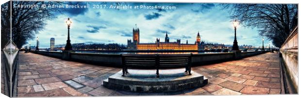 Houses of Parliament at Dusk Canvas Print by Adrian Brockwell