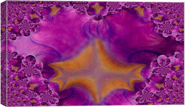 Purple flower, fractal trace Canvas Print by Anabela Fern