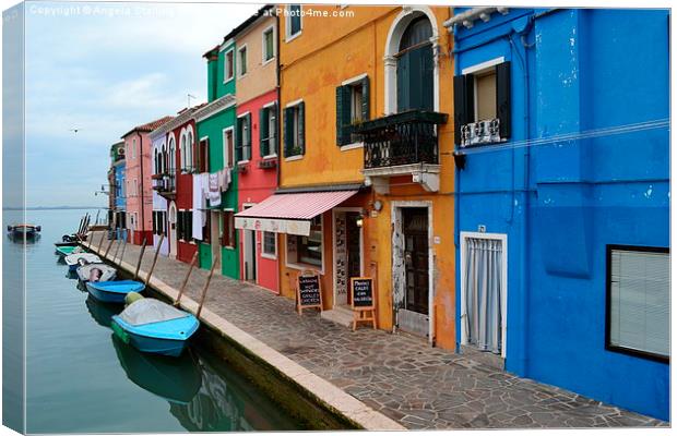  Burano in Venice, Italy. Canvas Print by Angela Starling