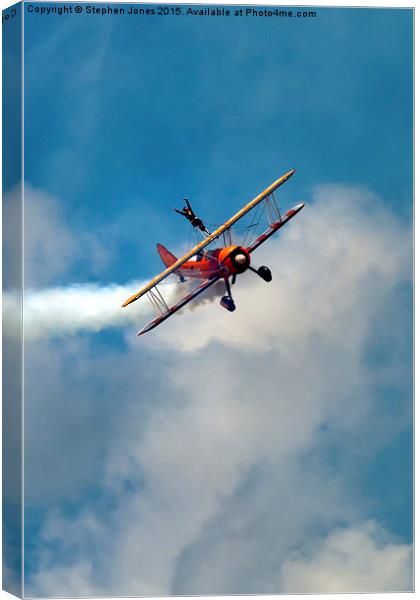 Wing Walking  Canvas Print by Stephen Jones