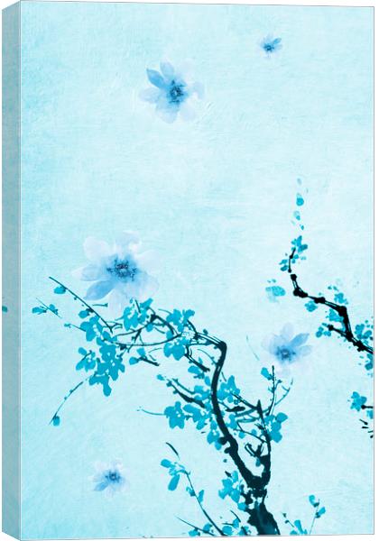 Blue Floral Abstract Canvas Print by Svetlana Sewell