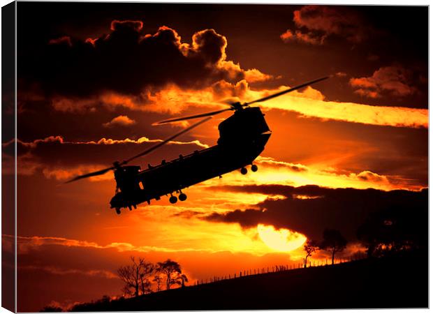  chinook at sunset Canvas Print by Kelly Murdoch