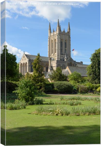 St Edmundsbury Cathedral with shadow in foreground Canvas Print by Mark Roper