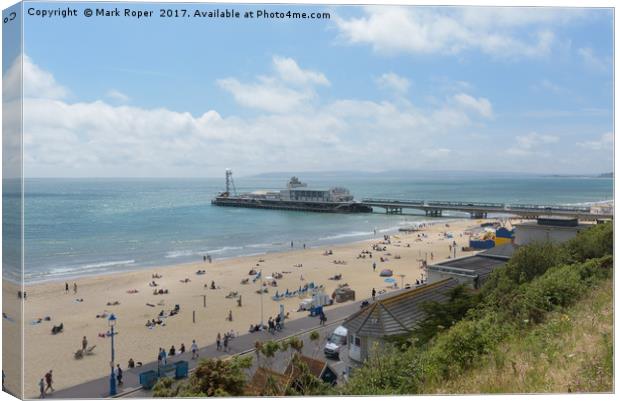 Bournemouth beach and pier Canvas Print by Mark Roper