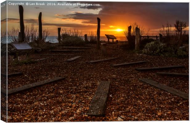 Worthing  Waterwise Garden at Sunset   Canvas Print by Len Brook