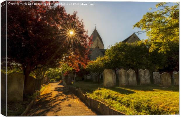 St. Mary's Church, Sompting Canvas Print by Len Brook