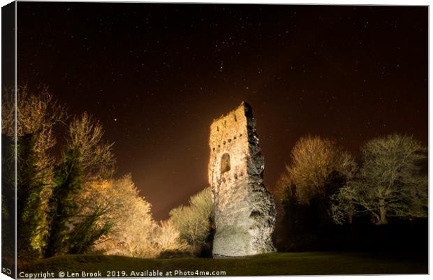 Bramber Castle Canvas Print by Len Brook