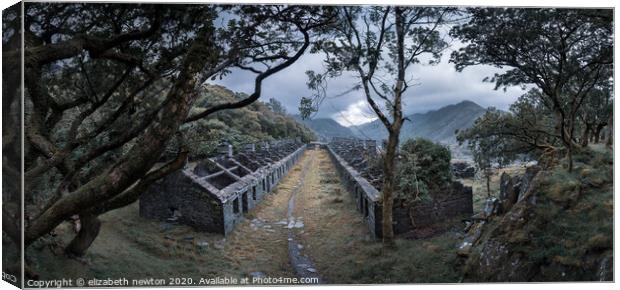 Ghost Town. Anglesey Barracks, Dinorwig Slate Quarry, Snowdonia Canvas Print by Michael Newton